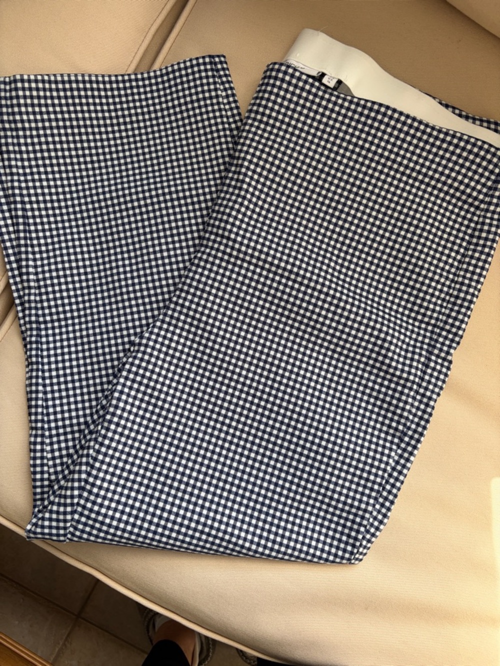 Chico's Navy & White Gingham Pants